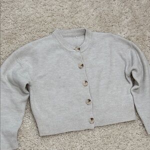 Women's Gray Button-Up Sweater